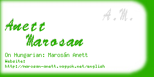 anett marosan business card